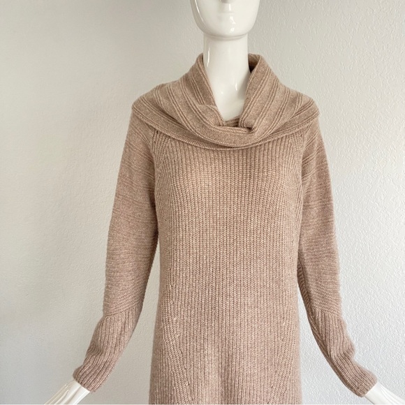 Hayden Cashmere Cowlneck beige cashmere sweater dress - Picture 6 of 10